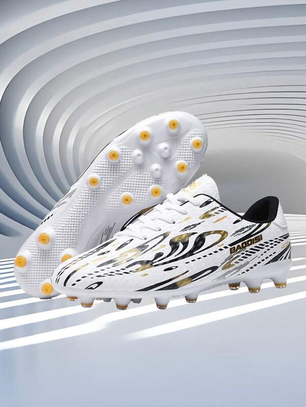 1 Pair Leather Studs Soccer Shoes For Teenagers, Durable Non-Slip Stable Sports Shoes Suitable For All Seasons, Back To School