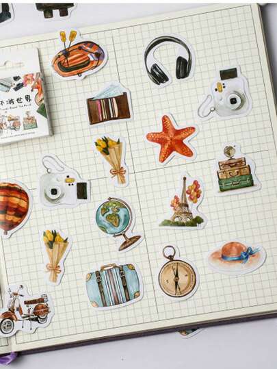 46pcs/Set Vintage Cute Ins Style Bird Stickers, DIY Decorative Sticker For Scrapbooking, 23*2