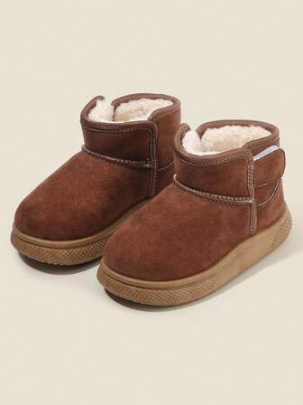 1 Paio Di Stivali Da Neve Carini E Alla Moda Per Bambini, Stivali Con Rivestimento Termico Per Autunno/, Stivaletti Casual Da Esterno Per Neonati