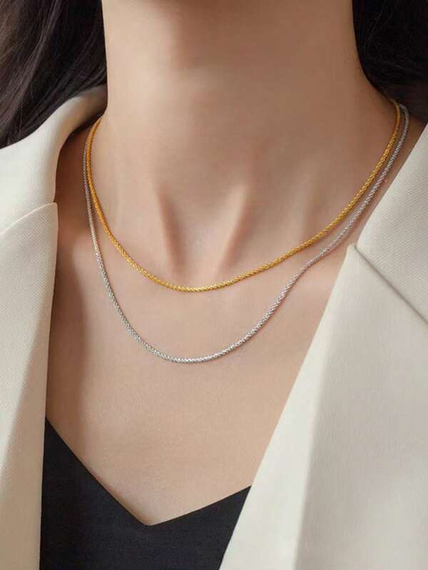 1 pezzo Collana da donna in argento sterling 925, ciondolo a fiore minimalista in stile Ins, catena da clavicola luccicante adatta per uso quotidiano