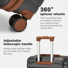 Suitcase 20 24 28 Inch Cabin Carry On Check In ABS PC Hard Shell Spinner Wheels Lock Small Medium Large Travel Luggage Set For Holiday Family - Dark Grey - View 6