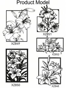 1 Stück elegante Lilien Blumen Metall Wandkunst, abstrakte Umriss Eisen Dekoration, vielseitig einsetzbar für Innen- und Außenbereich, geeignet als Einweihungsgeschenk, Feiertags-, Geburtstaggeschenk, Sammleritem, ideal für Gartenliebhaber, Büro, Wohnzimmer, Schlafzimmer, Terrasse, Küche, Landhausdekoration