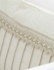 Neutral Linen Crib Kit Elegant Luxury Embroidery With Lace American Crib Baby Infant