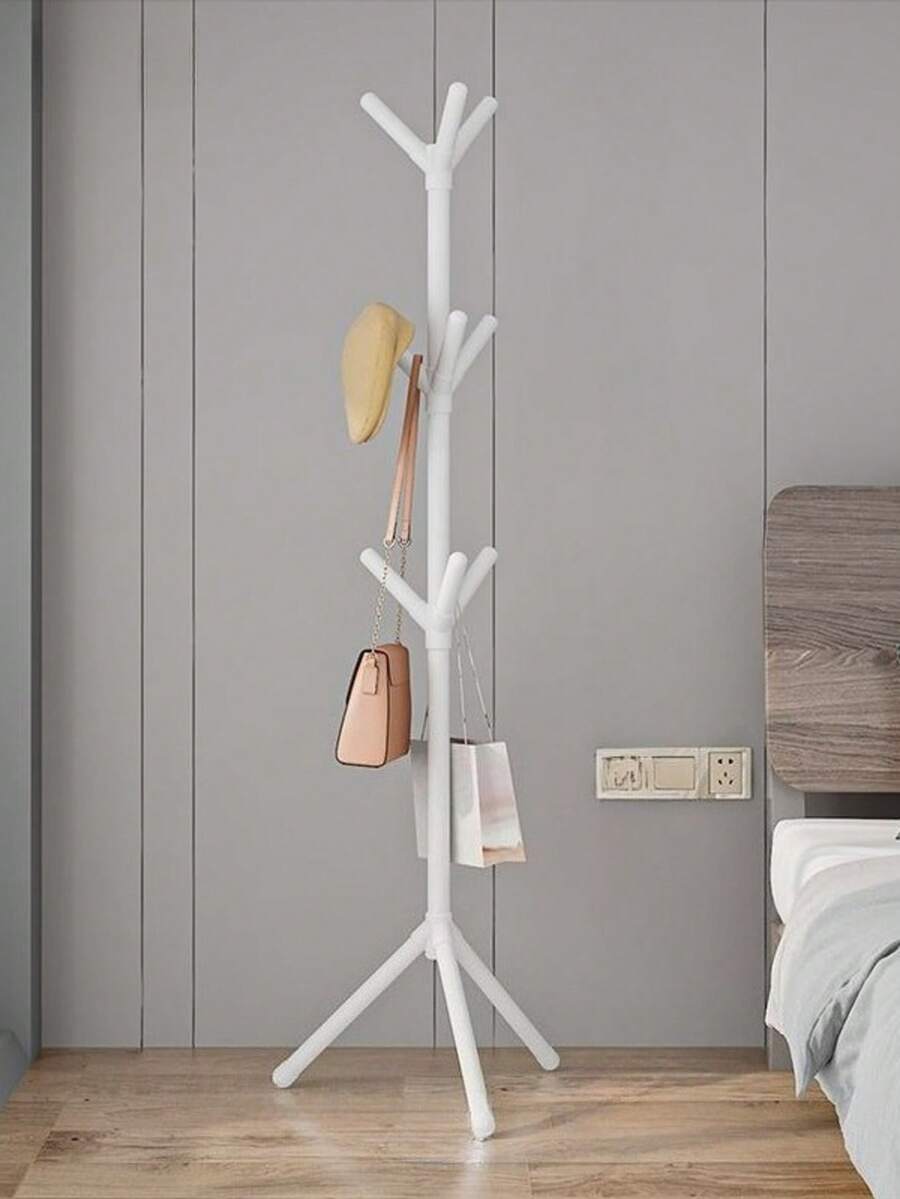Light Luxury Coat Rack - Modern Simple Independent Hat And Accessories Storage Rack, Multi-Hook Design, Durable And Space-Saving, Suitable For Bedroom, Entrance, Wardrobe Organization - White - View 1