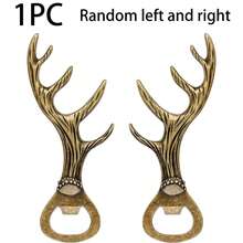1pc Gold Deer Antler Bottle Opener, Creative Bottle Opener With Deer Antler Design, Suitable For Household Gatherings, Bars And Restaurants - Multicolor - View 9