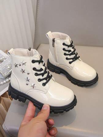 1 双彩色编织三叶草侧拉链保暖内衬厚款保暖靴