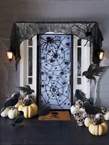 Set de 6 cuervos negros con plumas realistas para decoración, aptos para uso en interior y exterior como decoración de Halloween en el patio, árboles, jardín, terraza, hogar y exteriores. - Multicolor - Ver 5