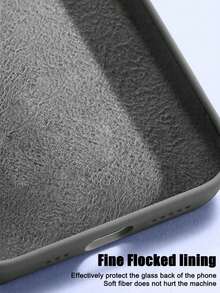 1pc Luxury Liquid Silicone Shock-Proof Phone Case, Suitable Compatible With Apple 16/14/13/12/11/15 Pro Max, 12/13/14/15/16 Plus, Fashionable Velvet Protective Cover, Waterproof, Anti-Fall, Anti-Scratch - Titanium Gray - View 3