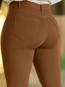 K2b Pants 24h Shipping Black With Back Pocket Riding Thick High Level Fabric IMMEDIATE SHIPPING - 駝色 - 查看 1