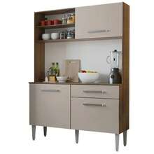 Mueble de Cocina Compacto 120cm Life Madesa Color Marron y Crema - Marrón y Crema - Ver 3