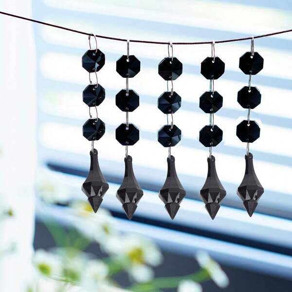 30pcs, Hanging Crystals For Centerpieces Chandelier Garland Clear Lantern Icicle Prism Crystal Bead Strands Acrylic Jewel Gem Chain Diamond Beaded String Curtains Christmas Tree Decor Ornaments