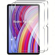 Redmi Pad Pro 12.1 英寸屏幕保护膜，9H 硬度钢化玻璃，晶莹剔透，防指纹和眩光，防刮擦 - Reayou [2 件套] 屏幕保护必需品，适用于日常防护、办公室、家庭垫屏幕保护膜配件防水防震防摔防摔全覆盖 - 無色 - 查看 1