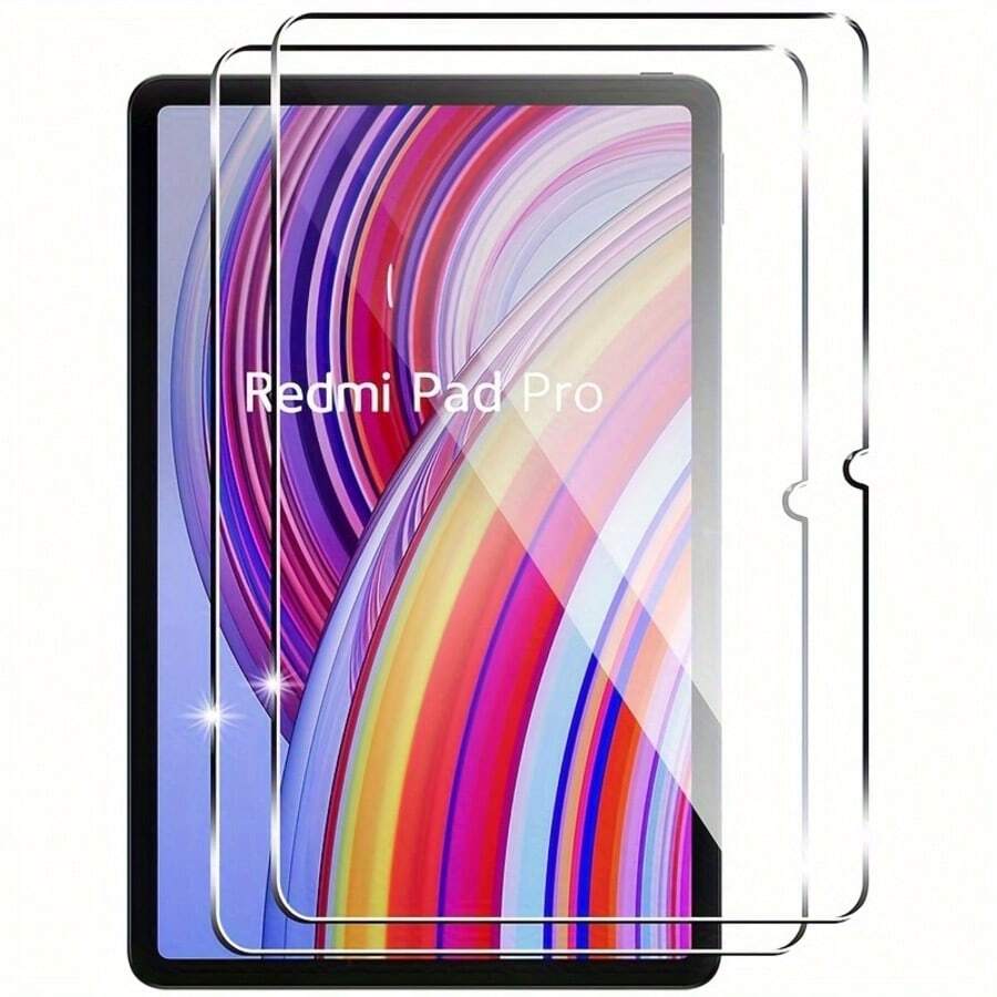 Redmi Pad Pro 12.1 英寸屏幕保护膜，9H 硬度钢化玻璃，晶莹剔透，防指纹和眩光，防刮擦 - Reayou [2 件套] 屏幕保护必需品，适用于日常防护、办公室、家庭垫屏幕保护膜配件防水防震防摔防摔全覆盖 - 無色 - 查看 1