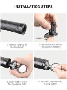 TOSUOD 1Pair Bicycle Rearview Mirror With 360° Rotatable HD Convex Oval Mirror - Quick Installation Carbon Fiber Look Black For Road Mountain Bikes, Vehicle-Specific Fit Cycling Gear, Sleek Bike Accessory | Durable Construction