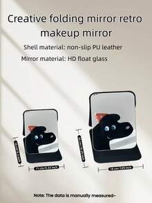 1pc Simple Bathroom Makeup Mirror, Portable Tabletop Vanity Mirror For Office Desk, Home, Adjustable Makeup Mirror, Student Dormitory Vanity Mirror, Home Decor, Bathroom Accessory - View 6