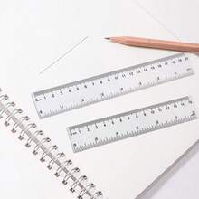 3 件套透明塑料/木质/不锈钢尺子套装，防碎尺带标记，6 英寸 8 英寸 12 英寸（15 厘米 20 厘米 30 厘米）学生测量工具，适用于返校、学生、办公室、教学 - 彩色 - 查看 2