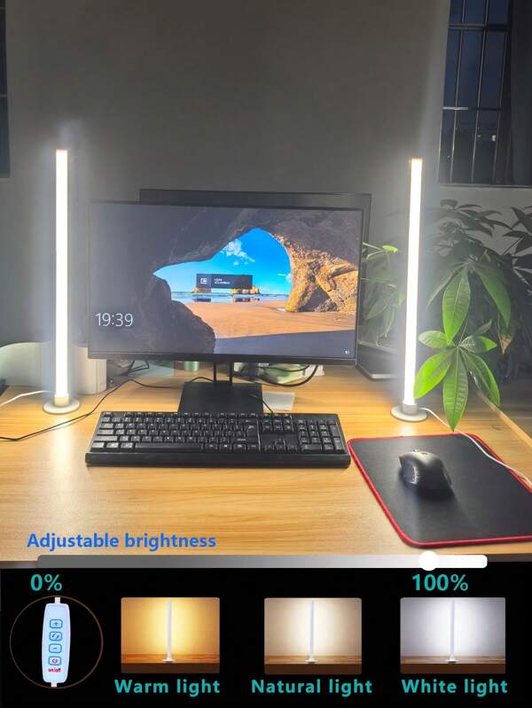 1pc Compact LED Desk Lamp, For Work, Reading, Learning, Bedside, Task Lighting, LED Light, USB Lamp, Computer Monitor Light