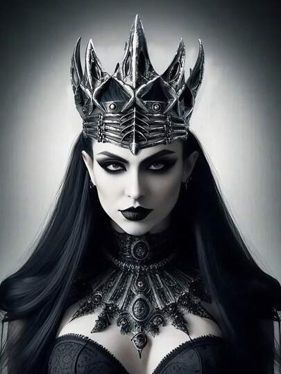 1 件乌鸦皇冠公主猎人服装头饰，派对道具配件适合万圣节、角色扮演、节日、聚会