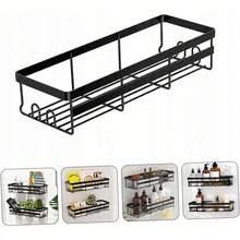 2-PIECE SHOWER SHELF BATHROOM SHELF WITHOUT DRILLING METAL WATER DRAIN DESIGN