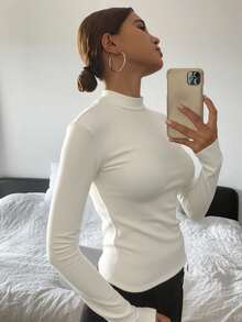 Livesso Women's Fitted Star Thermal Lined Warm T-Shirt Long Sleeve Women Tops,Fall Women Clothes - White - View 4
