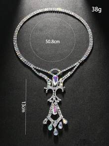 [Boho Chic Body Chain] Premium Boho Chic Body Chain | Sexy Back Chain Water Drop Back Chain Rhinoceros Body Chain Accessory - Silver - View 2