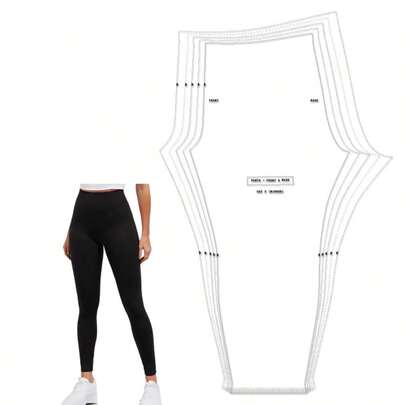 High Rise Leggings Multiple Sizes Sewing Patterns,1:1 Scale Basic Women's Garment Sewing Patterns,Sewing Patterns For Beginners And Sewing Patterns,Apparel Making Templates,Handmade Garment Sewing Patterns