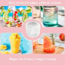 4-In-1 Silicone Ice Cube Tray – Multi-Size Ice Mold For Every Drink – Easy-Release, No-Spill Design – Keeps Drinks Cold Longer –  & Durable – Pink,7798478 - 粉色 - 查看 5