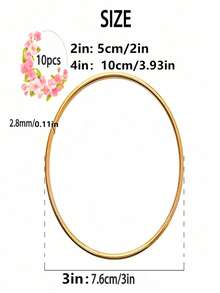 10/15 piezas Anillos metálicos de 2/3/4 pulgadas en dorado y plateado para manualidades, aros florales para macramé, aros para atrapasueños, suministros DIY para macramé y atrapasueños - Dorado - Ver 4
