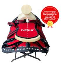 Montura Silla Charra para Caballo Resistente a la Humedad, Ligera, de Fácil Mantenimiento, Cantinas Desmontables- Equipada con Cincho,Carona Sencilla, Pecho pretal, Cabezada y Correas para Espuelas- Montura de Trabajo - Rojo-Fuste Natural - Ver 2