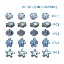 20 pièces/Paquet 5 styles (4 pièces chacun) Petits pendentifs en verre électroplaqué en forme de poisson, étoile de mer, tortue, escargot, coquille pour la création de bijoux, boucles d'oreilles, colliers, sangles de téléphone, porte-clés, décoration de voiture - Poisson Étoile Tortue Coquille Escargot - Voir 11