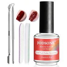 JODSONE Removedor de uñas de gel, no necesita remojo o envoltura para una extracción rápida y fácil en casa con empujador de cutículas y lima de uñas - 15 ML+herramientas - Ver 3