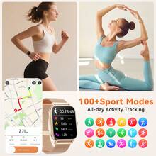 Hwagol Intelligente Armbanduhr für Frauen 1,83" HD 220mAh Smartwatch für Männer Frauen (Anrufe annehmen/tätigen), Fitness Uhr mit über 100 Sportarten, Schlafüberwachung, Aktivitätstracker Herren Smartwatch für iOS/Android Stahl/Silikon Doppelriemen Muttertags Geschenke