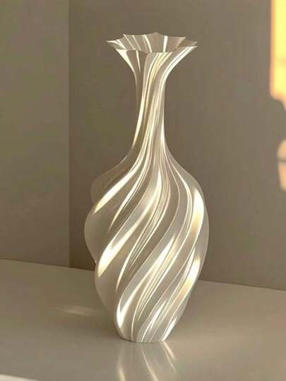 1pc New Artistic Abstract Vase, Twisted Retro Flower Arrangement Decor, Nordic Minimalist INS Style 3D Printed Luxury Vase