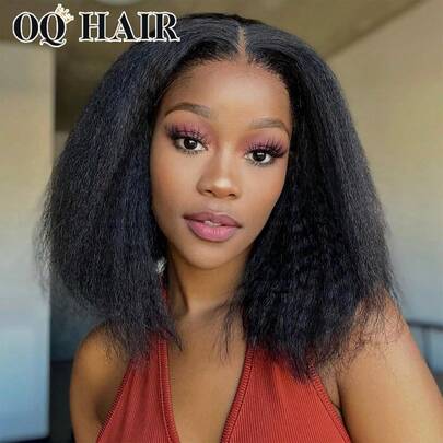  Tóc giả không keo Oq Wear Go Tóc giả không keo Oq Tóc giả tóc người Oq Tóc thẳng Bob Kinky 6x4 Ren trong suốt Nút thắt nhỏ Oq Tóc giả Oq Tóc giả tẩy trắng trước 180% Tóc giả ren cắt sẵn và nhổ sẵn 8-14 inch Màu tự nhiên Đường chân tóc tự nhiên cho phụ nữ