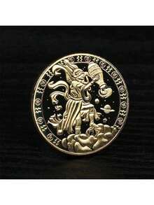 12枚十二生肖纪念币配亚克力展示盒 - 镀金收藏币，全金属材质，生日、圣诞节、万圣节的完美礼物