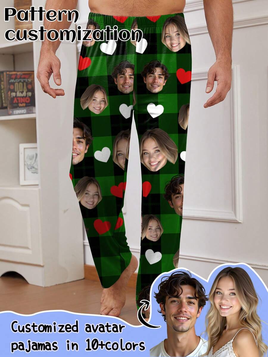 Printstory Men's Customized Pajamas, Personalize Any Pattern, Unique Gift Customization, Suitable For Family, Friends, Holiday Parties