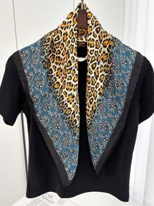 1 pieza Nuevo elegante pañuelo retro de los años 70 de estilo floral de seda sintética, versátil para que las mujeres lo usen como pañuelo de cuello, diadema, pañuelo para bolso, pañuelo de cintura, adecuado para salir