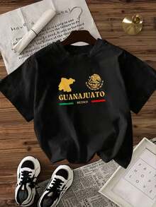 Women's-Shirt Casual Black Guanajuato Mexico Print Graphic Tee Comfortable Daily Wear Interesting Pattern-Shirtsummer Graphic Shirts - 黑色 - 查看 3