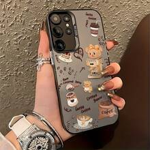 Funda de Teléfono con Diseño de Oso Adorable, Compatible con 25 S24 S23 S22 S21 S20 FE Ultra Plus 4G/5G, Antigolpes, con Parte Trasera Mate - Colores mixtos - Ver 3