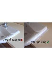 1 Piece White Floor Sealing Sticker/Sealing Strip/Waterproof Sealant Tape, 1 Roll, PVC Waterproof Sealing Strip, Self-Adhesive Caulking Tape, Caulking Sealant Tape, Self-Adhesive Sink Stove Crack Sealer, Kitchen Bathroom Bathtub Corner Sealant Tape, Floor Wall Edge Protector