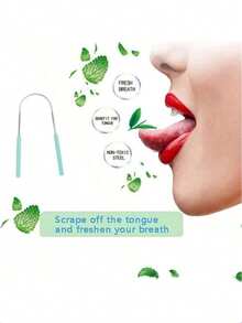 1pc Stainless Steel Tongue Scraper, Oral Hygiene Tool With Ergonomic U-Shaped Handle, Available In Multiple Colors, Effective For Oral Hygiene And Fresh Breath, Personal Care And Cleaning Tool, Durable Metal Cleaning Instrument - Multicolor - View 6