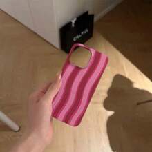 条纹莓红色波浪苹果 16 手机壳苹果 15 小众 14 Promax 电影 13 硬壳 12 极简主义 11