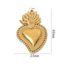 1件 304不锈钢镀18K金极简镂空蕾丝心形吊坠，女士不锈钢吊坠DIY配件 - 彩色 - 查看 21