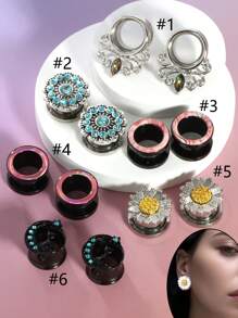 2 件不锈钢耳塞，大号双喇叭合金量规，拉伸螺丝配合通道量规 2g - 5/8 英寸身体穿孔首饰