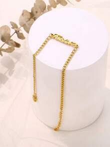 Personalized Stainless Steel Name Anklet For Women, Custom Name Tag Pendant Jewelry Gift For Her - Gold Frosted - View 3