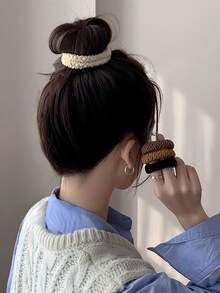 36pcs/Set Colorful Pleated Hair Scrunchies, From Bright To Soft Shades, Unique Pleated Design Adds Fashion And Layering - Suitable For Girls And Women, Can Easily Manage Hairstyles Like Ponytail, Bun, Braid, Adding Vibrant Colors To Meet Various Styling Needs Holiday Accessories - Multicolor - View 2