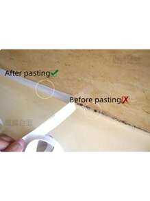 1 Piece White Floor Sealing Sticker/Sealing Strip/Waterproof Sealant Tape, 1 Roll, PVC Waterproof Sealing Strip, Self-Adhesive Caulking Tape, Caulking Sealant Tape, Self-Adhesive Sink Stove Crack Sealer, Kitchen Bathroom Bathtub Corner Sealant Tape, Floor Wall Edge Protector