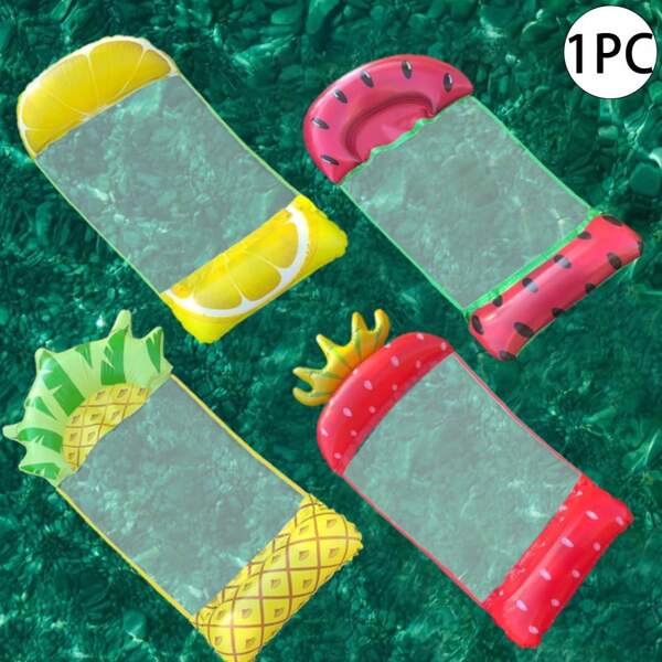 1 pieza Flotador de piscina inflable con forma de fruta, tumbona de piscina y playa para adultos, elemento esencial para fiestas y regalo perfecto de verano, flotador de piscina multifuncional para diversión y relajación de vacaciones de adultos, accesorio de playa