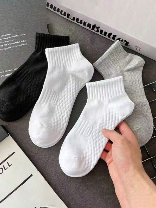 10 pares de calcetines deportivos transpirables para hombres, calcetines deportivos exteriores de estiramiento alto con estampado de letras de moda, adecuados para la vida cotidiana de los hombres, calcetines transpirables, que absorben la humedad y son antiolor y antibacterianos - calcetines deportivos transpirables y que absorben la humedad para correr, gimnasio, baloncesto - calcetines de algodón acolchados con cremallera que no se resbalan (paquete de 6)