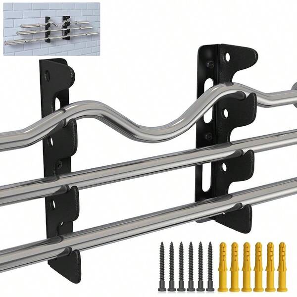 Vertical Wall Mounted  Barbell Holder Barbell Storage Rack Hanging Barbell Rack For Home Fitness Equipment